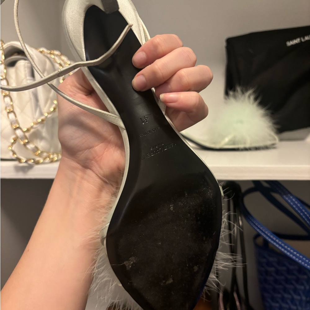 Saint Laurent mint Heeled Shoes with Feather Accents SIZE 41 but fit size 9! - Picture 2 of 4